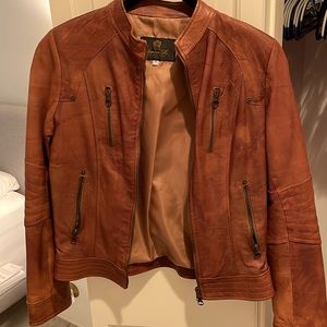 Italian Brown Leather Jacket, authentic italian leather bought in Italy, size 46